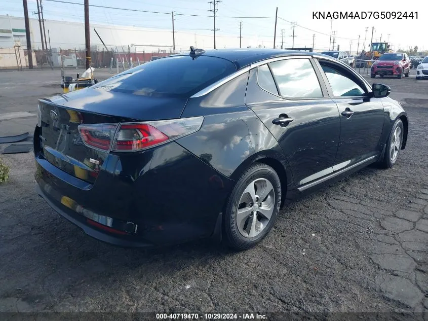 2016 Kia Optima Hybrid VIN: KNAGM4AD7G5092441 Lot: 40719470