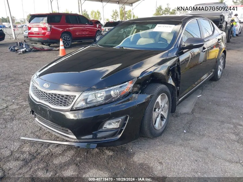 2016 Kia Optima Hybrid VIN: KNAGM4AD7G5092441 Lot: 40719470