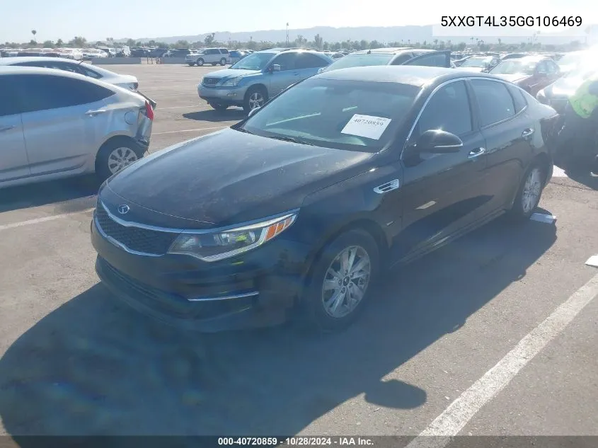 2016 Kia Optima Lx VIN: 5XXGT4L35GG106469 Lot: 40720859