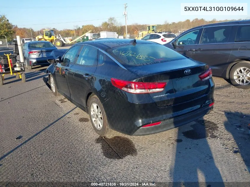 2016 Kia Optima Lx VIN: 5XXGT4L31GG109644 Lot: 40721835