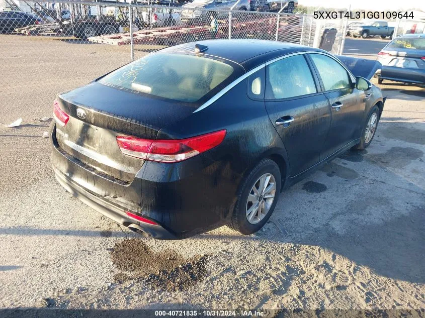 2016 Kia Optima Lx VIN: 5XXGT4L31GG109644 Lot: 40721835