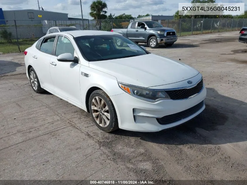 5XXGT4L36GG045231 2016 Kia Optima Lx