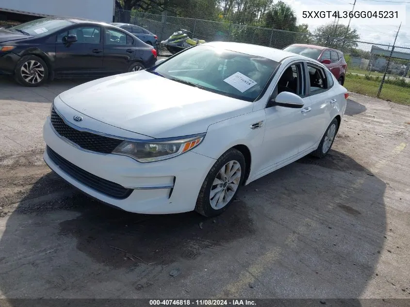 5XXGT4L36GG045231 2016 Kia Optima Lx