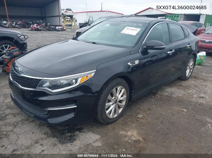 2016 Kia Optima Lx VIN: 5XXGT4L36GG024685 Lot: 40769644