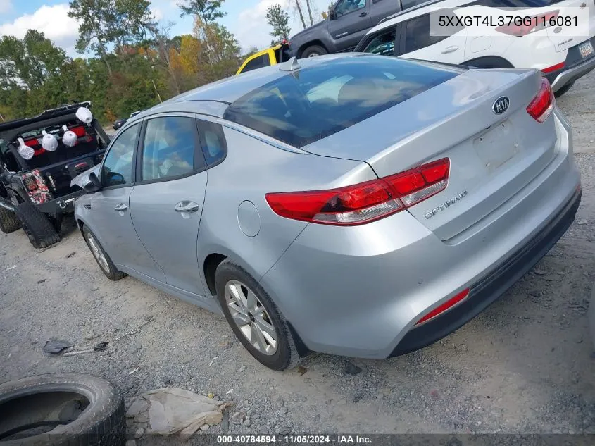 2016 Kia Optima Lx VIN: 5XXGT4L37GG116081 Lot: 40784594