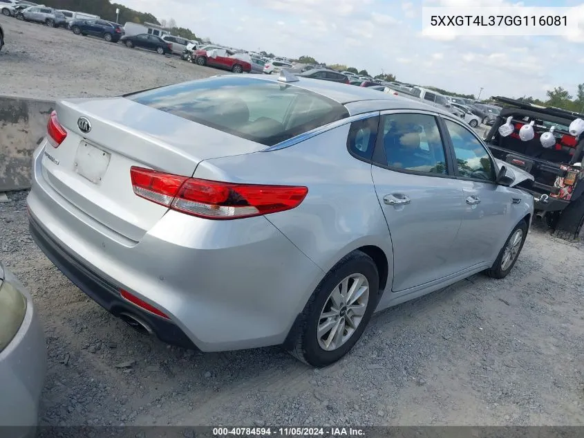 5XXGT4L37GG116081 2016 Kia Optima Lx