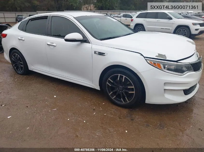 2016 Kia Optima Lx VIN: 5XXGT4L36GG071361 Lot: 40785356