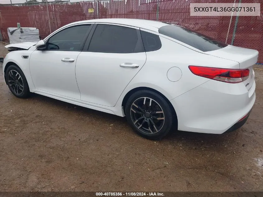 2016 Kia Optima Lx VIN: 5XXGT4L36GG071361 Lot: 40785356