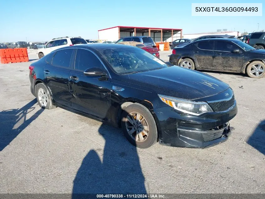 2016 Kia Optima Lx VIN: 5XXGT4L36GG094493 Lot: 40790338