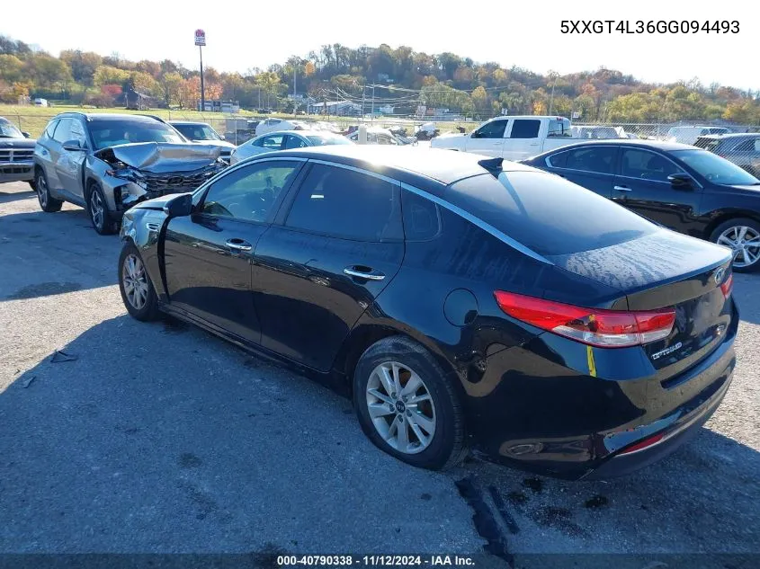 2016 Kia Optima Lx VIN: 5XXGT4L36GG094493 Lot: 40790338