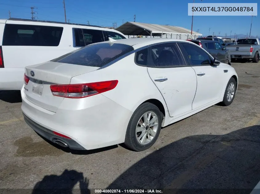 2016 Kia Optima Lx VIN: 5XXGT4L37GG048784 Lot: 40802874