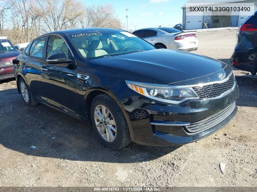 2016 Kia Optima Lx VIN: 5XXGT4L33GG103490 Lot: 40816783