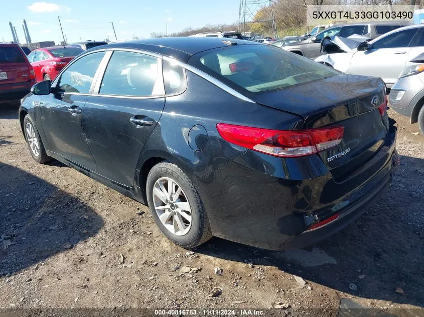 2016 Kia Optima Lx VIN: 5XXGT4L33GG103490 Lot: 40816783