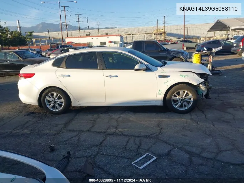 2016 Kia Optima Lx VIN: KNAGT4L39G5088110 Lot: 40828895