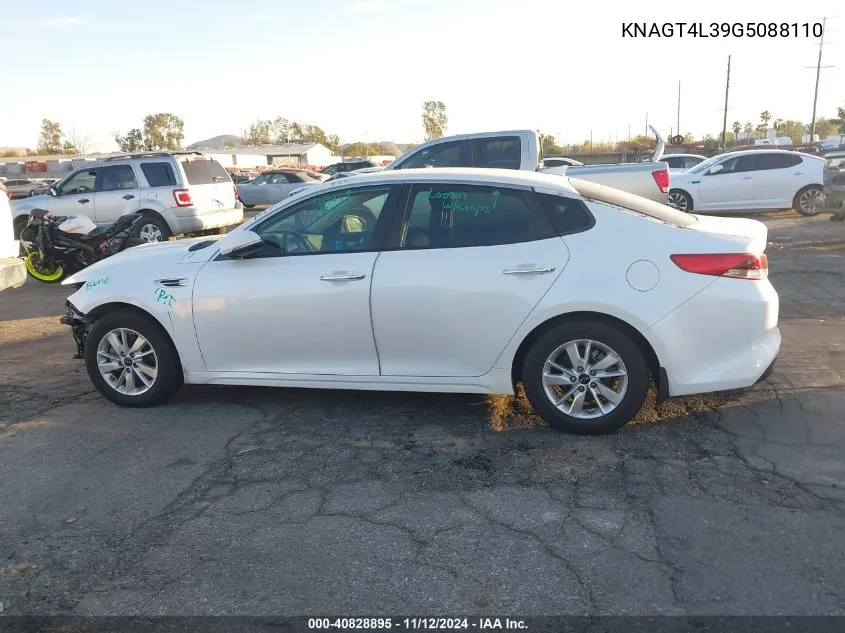 2016 Kia Optima Lx VIN: KNAGT4L39G5088110 Lot: 40828895