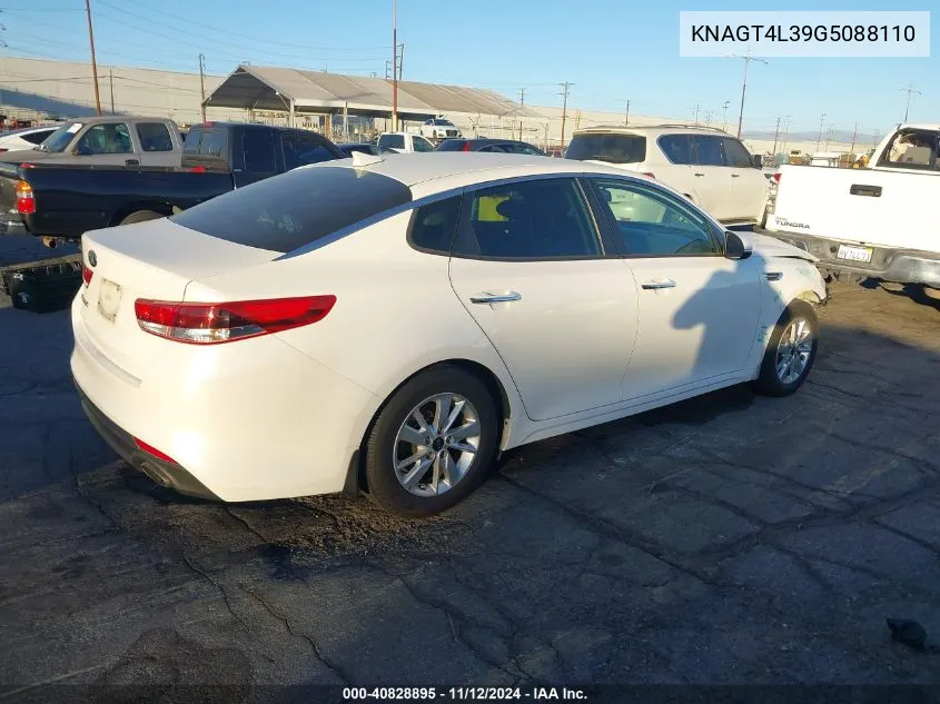 2016 Kia Optima Lx VIN: KNAGT4L39G5088110 Lot: 40828895