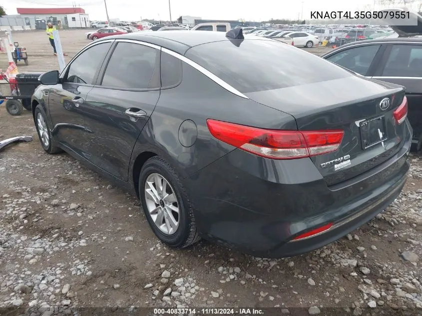 KNAGT4L35G5079551 2016 Kia Optima Lx