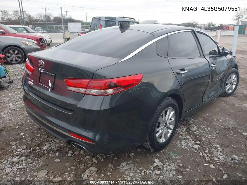 KNAGT4L35G5079551 2016 Kia Optima Lx