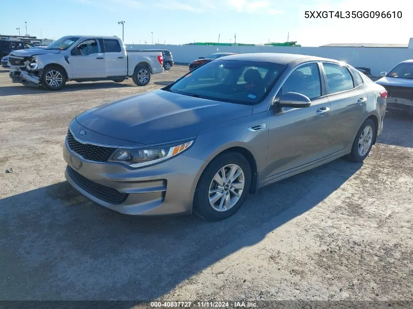 2016 Kia Optima Lx VIN: 5XXGT4L35GG096610 Lot: 40837727