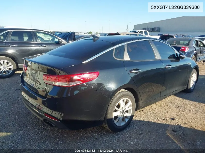 2016 Kia Optima Lx VIN: 5XXGT4L32GG039300 Lot: 40843152