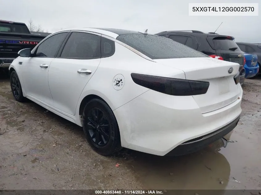 2016 Kia Optima Lx Turbo VIN: 5XXGT4L12GG002570 Lot: 40853448