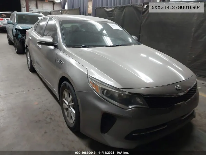 2016 Kia Optima Lx VIN: 5XXGT4L37GG016904 Lot: 40860649