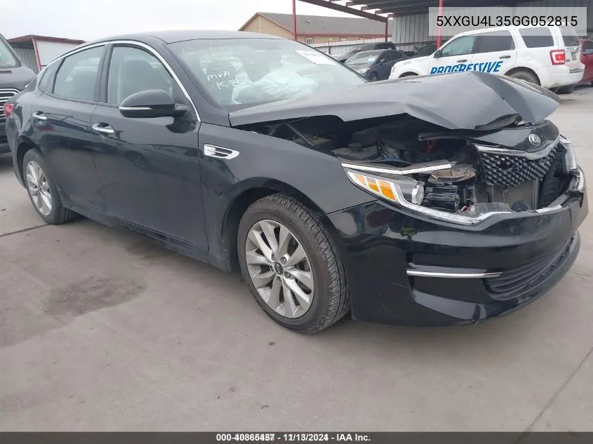 2016 Kia Optima Ex VIN: 5XXGU4L35GG052815 Lot: 40865457