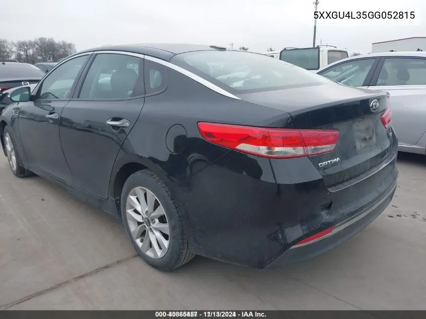 2016 Kia Optima Ex VIN: 5XXGU4L35GG052815 Lot: 40865457