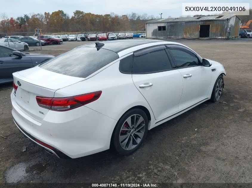 2016 Kia Optima Sxl Turbo VIN: 5XXGV4L2XGG049106 Lot: 40871748