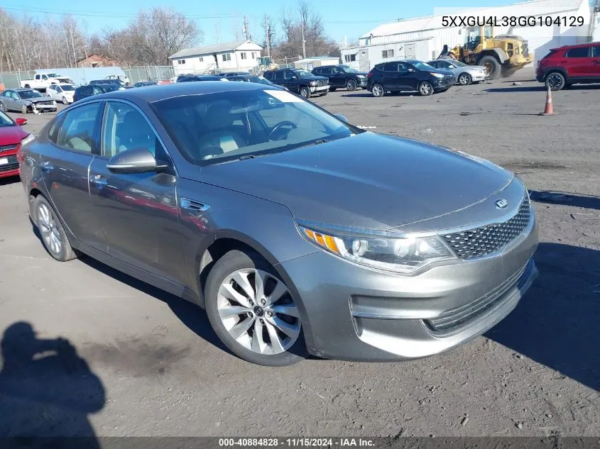 2016 Kia Optima Ex VIN: 5XXGU4L38GG104129 Lot: 40884828