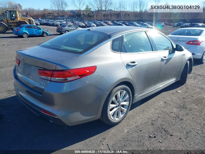 2016 Kia Optima Ex VIN: 5XXGU4L38GG104129 Lot: 40884828