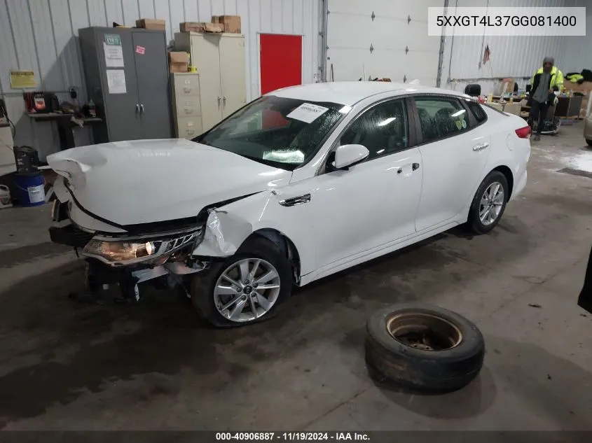 2016 Kia Optima Lx VIN: 5XXGT4L37GG081400 Lot: 40906887