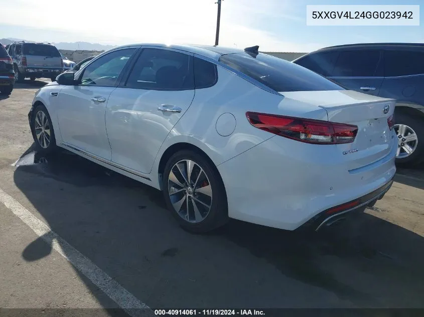 2016 Kia Optima Sxl Turbo VIN: 5XXGV4L24GG023942 Lot: 40914061