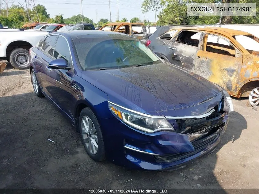 2017 Kia Optima VIN: 5XXGU4L35HG174981 Lot: 12085036