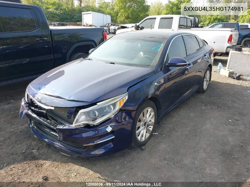 2017 Kia Optima VIN: 5XXGU4L35HG174981 Lot: 12085036