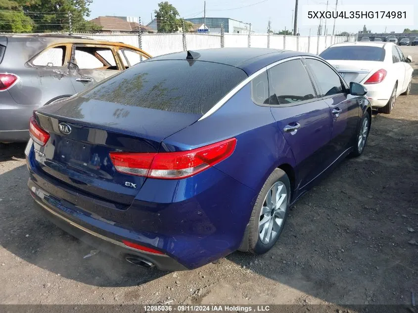 5XXGU4L35HG174981 2017 Kia Optima