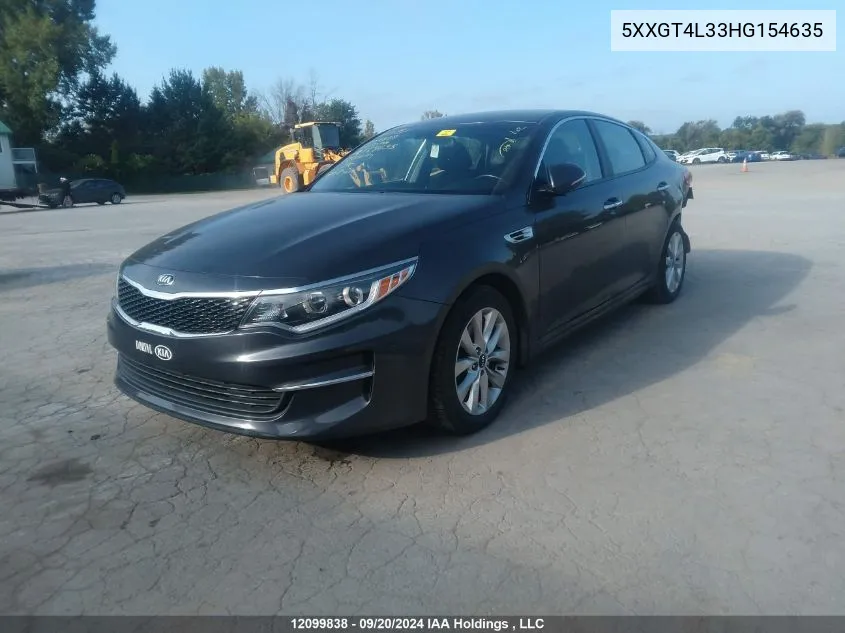 2017 Kia Optima VIN: 5XXGT4L33HG154635 Lot: 12099838