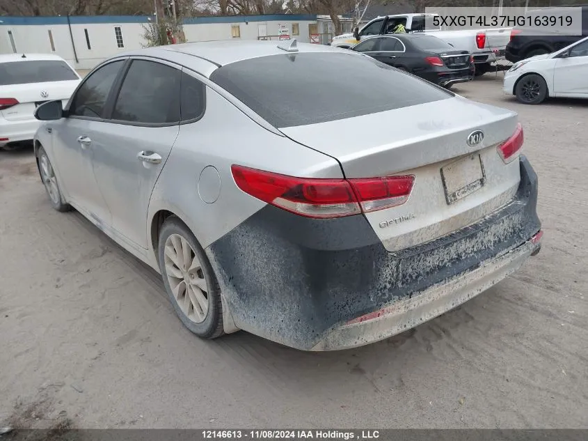 2017 Kia Optima VIN: 5XXGT4L37HG163919 Lot: 12146613