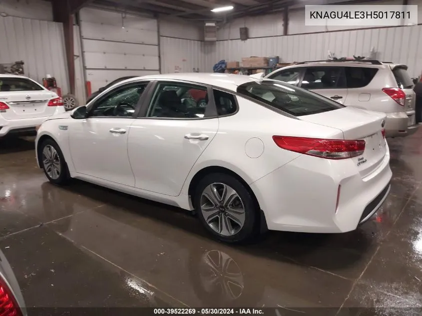 2017 Kia Optima Hybrid Ex VIN: KNAGU4LE3H5017811 Lot: 39522269