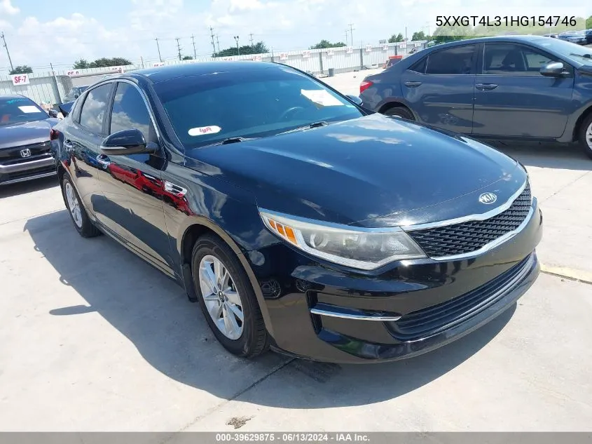 2017 Kia Optima Lx VIN: 5XXGT4L31HG154746 Lot: 39629875