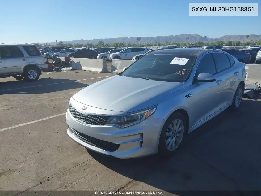 2017 Kia Optima Ex VIN: 5XXGU4L30HG158851 Lot: 39663215