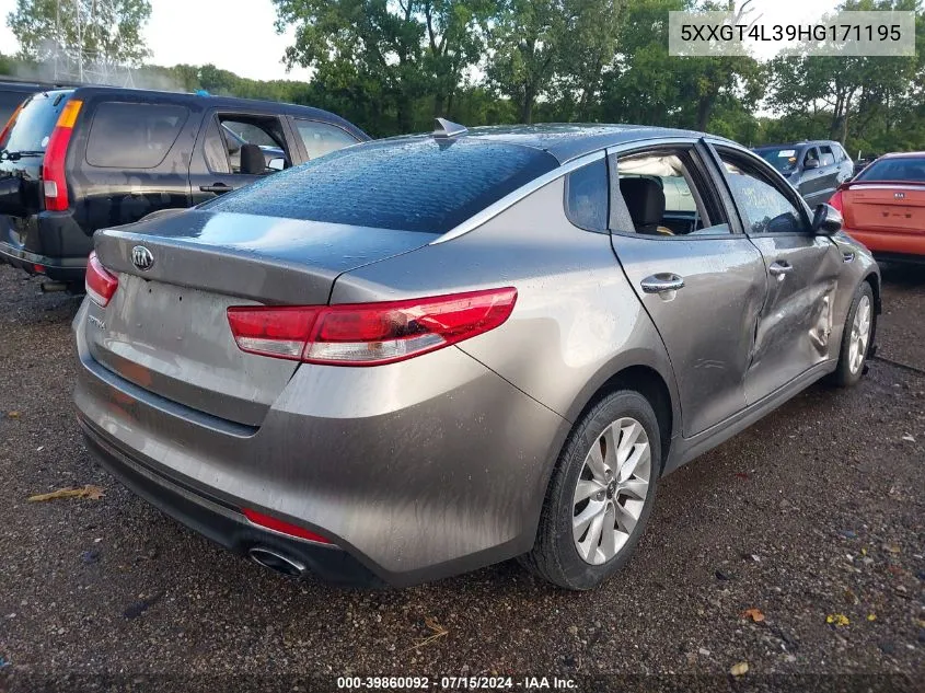 5XXGT4L39HG171195 2017 Kia Optima Lx