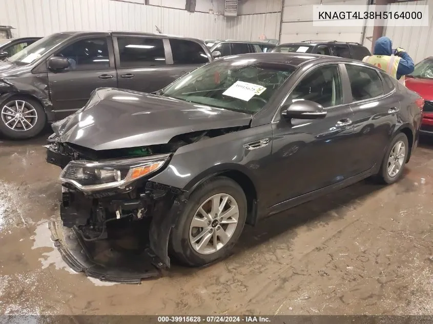 2017 Kia Optima Lx VIN: KNAGT4L38H5164000 Lot: 39915628