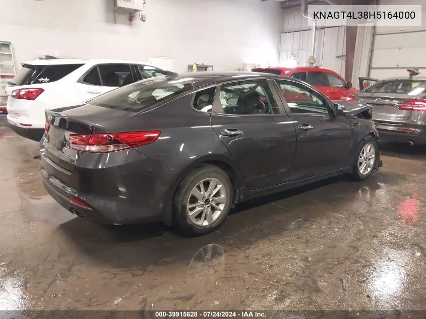 2017 Kia Optima Lx VIN: KNAGT4L38H5164000 Lot: 39915628