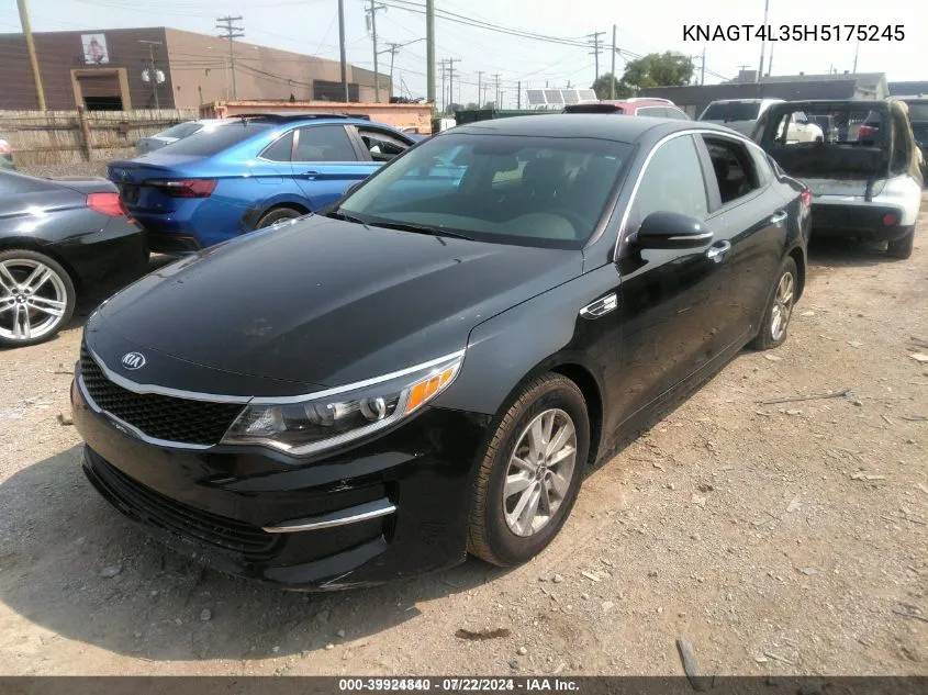 2017 Kia Optima Lx VIN: KNAGT4L35H5175245 Lot: 39924840