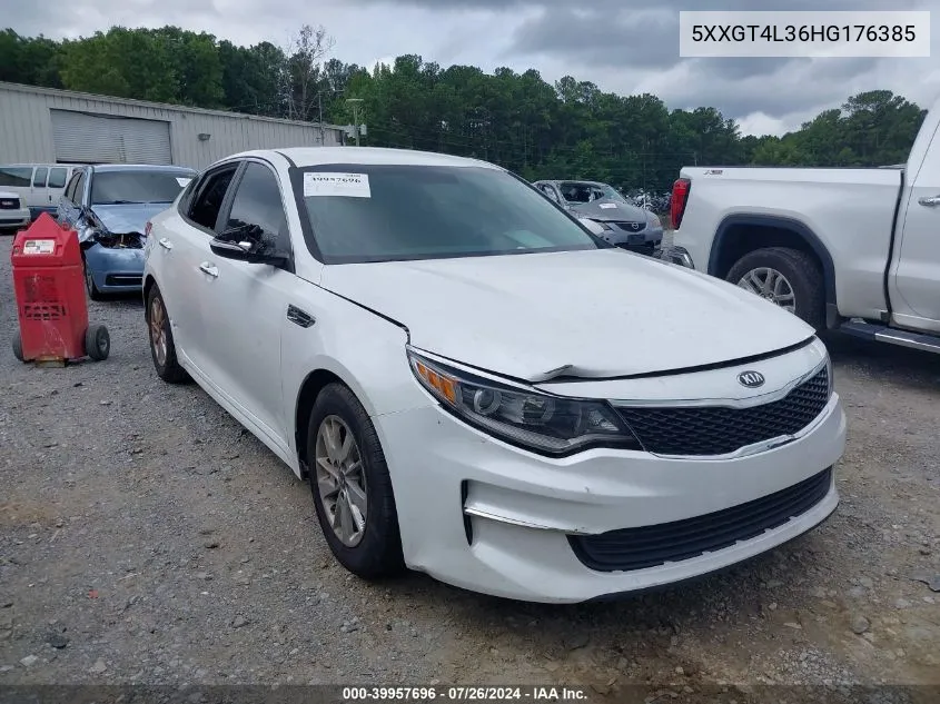 2017 Kia Optima Lx VIN: 5XXGT4L36HG176385 Lot: 39957696