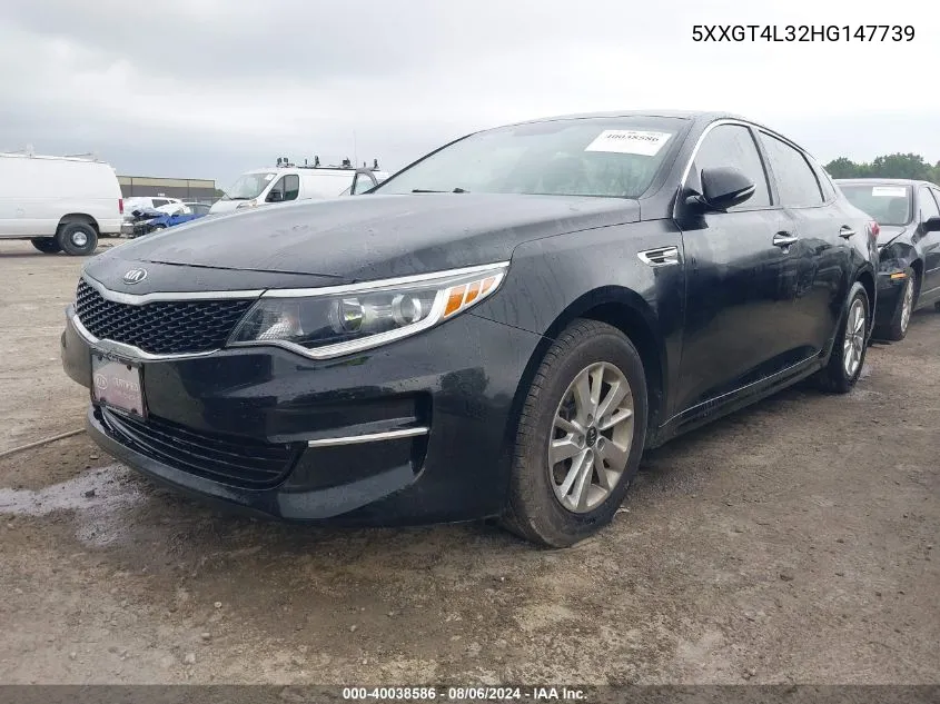 2017 Kia Optima Lx VIN: 5XXGT4L32HG147739 Lot: 40038586