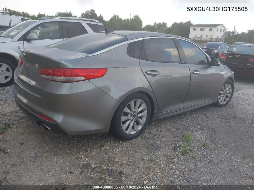 2017 Kia Optima Ex VIN: 5XXGU4L30HG175505 Lot: 40080855