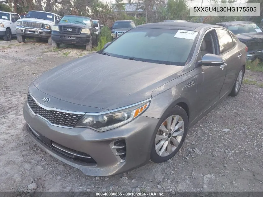 5XXGU4L30HG175505 2017 Kia Optima Ex