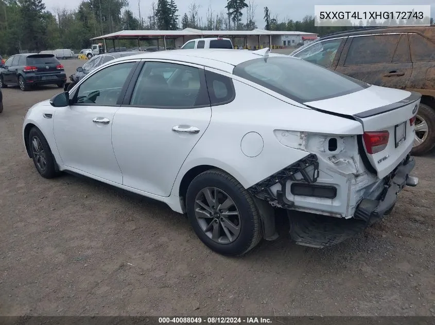 5XXGT4L1XHG172743 2017 Kia Optima Lx Turbo